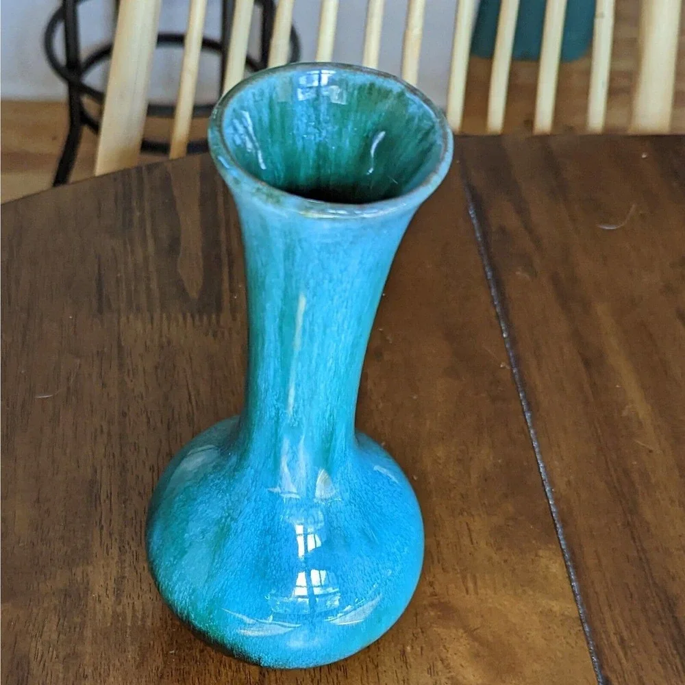 Blue Mountain Pottery Vase Drip Glaze Redware 8.5